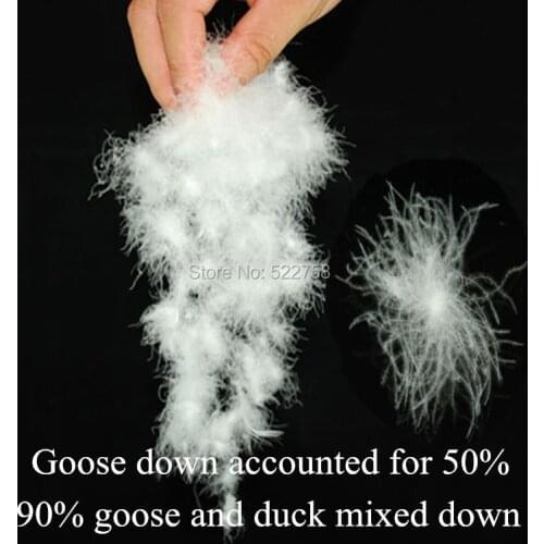 90% white goose & duck mixed down/ goose accounted for 50% /fill power 700/comforter and jacket filler/ 0.5 kg price