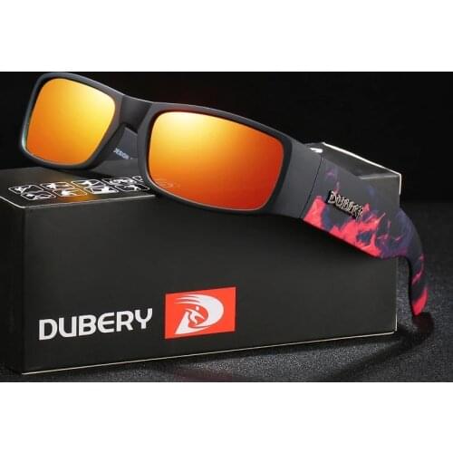 DUBERY Vintage Sunglasses Polarized Mens Sun Glasses For Men Driving Black Square Oculos Male 8 Colors Model 165