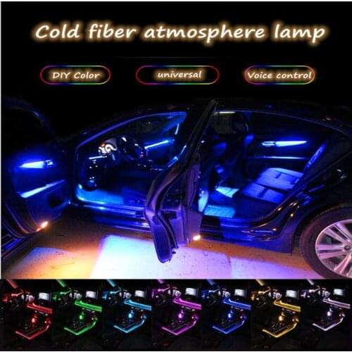 Led Ambient Light Car Atmosphere Lamp El Wire Strip Light RGB Colorful APP Control Car Interior Light With 12V Cigerette Lighter