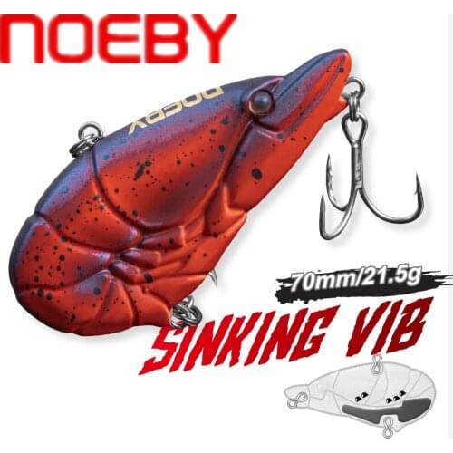 NOEBY VIB Hard Sinking Fishing Lures 7cm 21.2g Shrimp Wobbler Artificial Bait Leurre De Peche 3D Eyes Plastic Sea Fishing Tackle