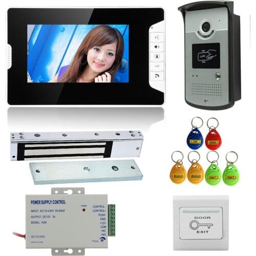 Video Door Phone with Electronic Lock 1000TVL Night Doorbell Camera 7 Inch Wired Intercom for Home Security System