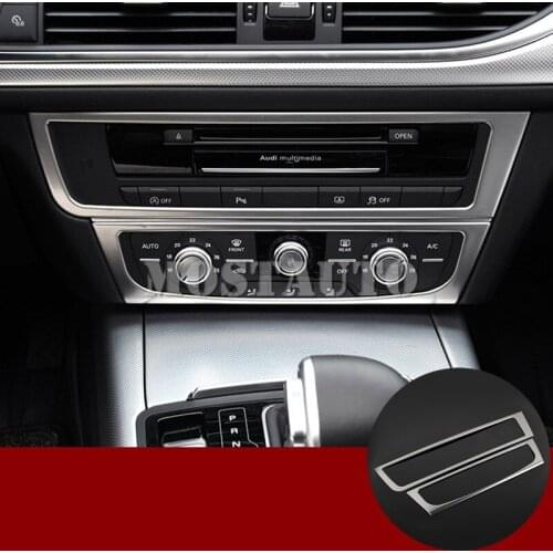 For Audi A7 S7 Interior Center Console CD Panel Trim Cover 2012-2018 2pcs Car Accessories Interior Car Decor Car Trim