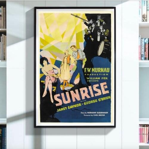Sunrise: A Song of Two Humans F.W. Murnau German Film Germany Movie Decorative Poster Wall Canvas Sticker Home Decor