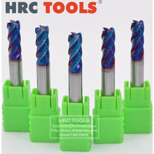 Z2-R0.2x4Hx4Dx50L Solid Carbide Long neck Nano Coated CNC BALL NOSE Endmills Metal HRC65