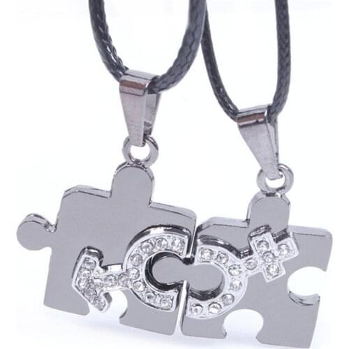 2pcs Love Heart Pendant Necklace Fashion Rhinestone Romantic LoverClavicle Chain StatementJewelry Gifts new