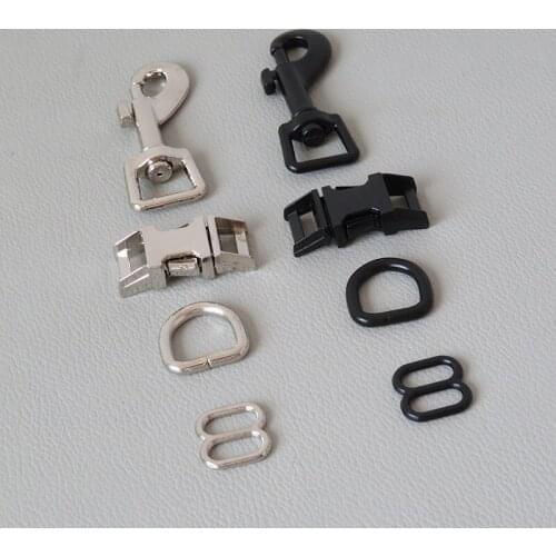 20Sets/Lot Inner 10mm Cat Collar Metal Buckles D Ring Side Release Buckle Adjuster Straps Clasp Dog Pet Leash Rope Accessory