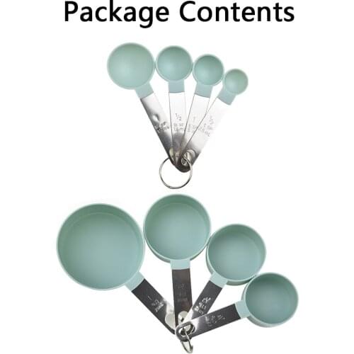 4Pcs Stainless Steel Measuring Cups Spoons Kit Kitchen ​Cooking Baking Tool