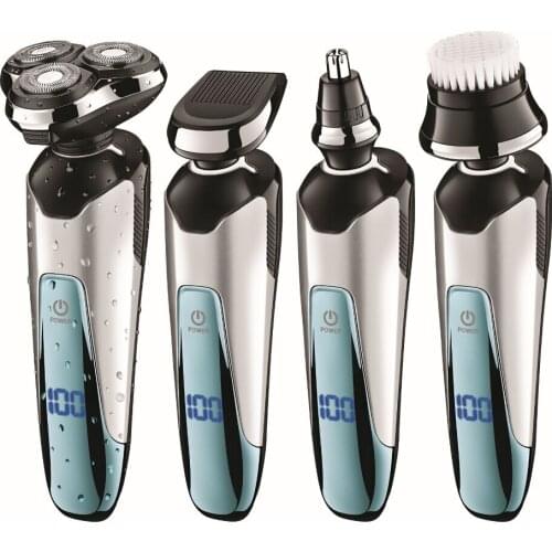 4in1 Rotate Shaver For Men Rechargeable Shaving Machine Electric Razor wet dry Facial Electric Shaver face nose ear grooming kit