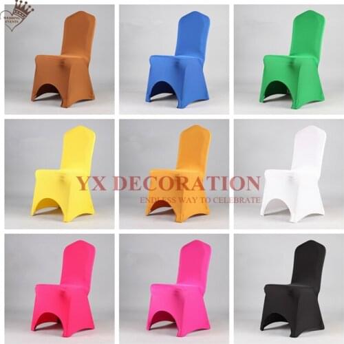 5PCS Lot Wedding Banquet Chair Cover Spandex Stretch Elastic Chair Covers Hotel Kitchen Dining Seat Covers Outdoor