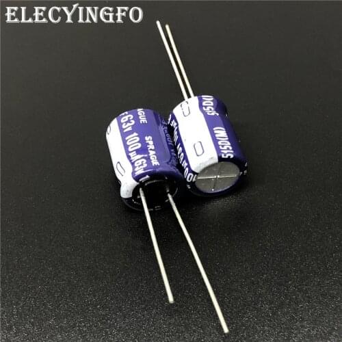 5Pcs/50Pcs 100uF 63V100uf SPRAGUE 515D Series 10x12.5mm 63V100uF High quality Audio Capacitor Aluminum Electrolytic Capacitor