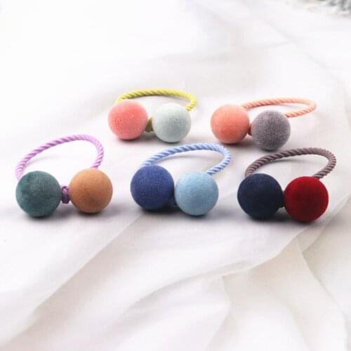 5pcs/lot New Princess Flower Color Double Head Kids Elastic Hair Bands Baby Headdress Children Hair Ropes Girls Hair Accessories