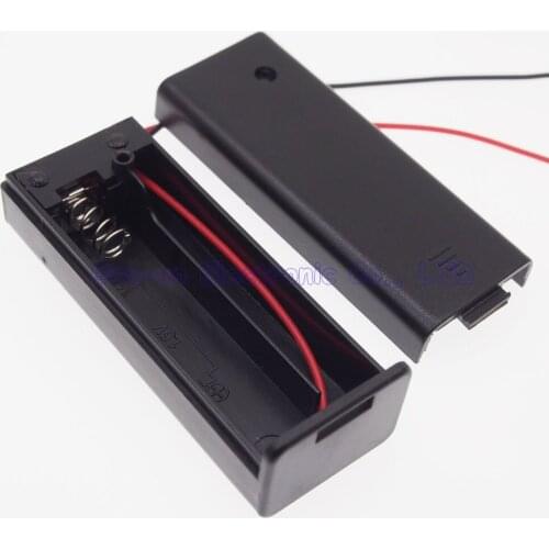 50pcs 1 slots AA Battery Storage Boxes With switch with cover Battery Holder