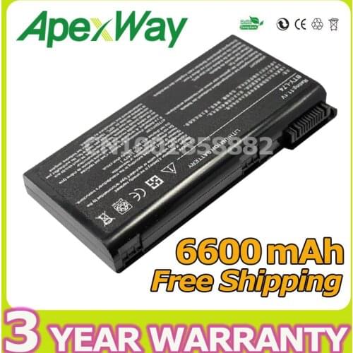Apexway 6600mAh 9 Cell battery For MSI BTY-L74 BTY-L75 A5000 A6000 A6200 A6202 CX620 A6205 CX500 CR630 CX623 91NMS17LD4SU1
