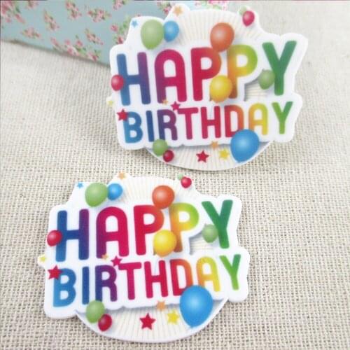 David accessories 25pcs/lot Happy Birthday Acrylic High Quality Home Decoration Crafts Supplies DIY Handmade Material,25Yc291