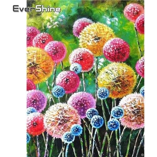 Evershine Diamond Painting Full Square Drill Dandelion Cross Stitch Rhinestone Pictures Mosaic Embroidery Flowers Wall Stickers