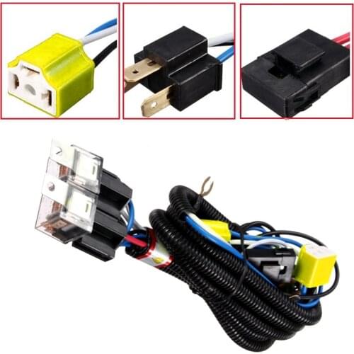 H4 Headlight Fix Dim Light Relay Wiring Harness System 2 Headlamp Light Bulb Socket Plug For Car Auto Headlight Car Headlight