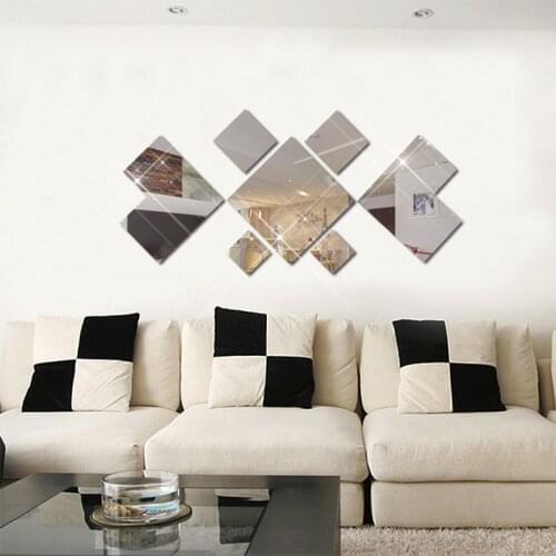 JM018 Geometry Room Decoration 3D Three-dimensional Removable Self Adhesive Acrylic Mirror Wall Sticker