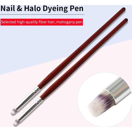 Nail Art Brush Nail Halo Dyeing Pen Fiber Hair Soft Hair Quality Delicate Cylinder Nail Art Manicure Tools