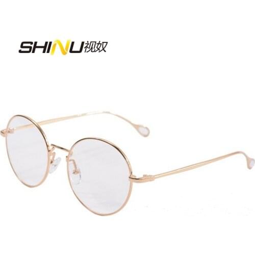Round metal eyeglass frames women glasses men round gold glasses frames vintage prescription lense Plain Glass 2757