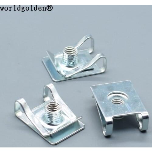 Worldgolden 100pcs auto metal U-Type Iron Clip
