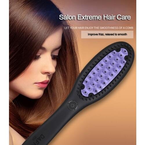 Multifunctional Anti-scald Ceramic Hair Straightener Brush Fast Straightening hair Electric Comb Heating hair Brush Styling Tool