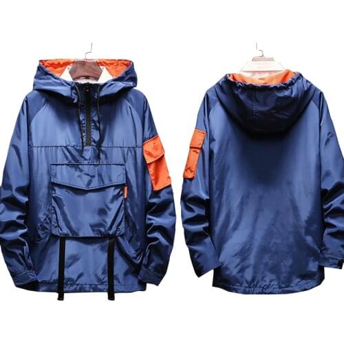 Mens Techwear Cargo Jackets Multi-pocket Waterproof Windbreaker Hoodies Japanese Streetwear Hooded Coat Hip Hop Male Tops