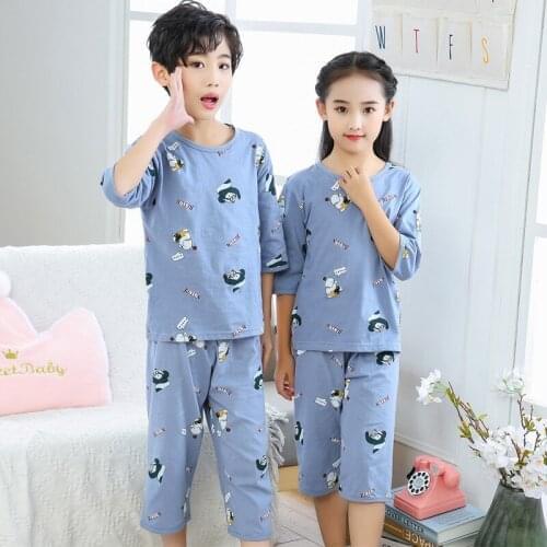 New Summer Kids Clothes Cartoon Pajamas For Girls Boys Children Sleepwear Cotton Pajamas Sets Pyjamas Kids Pijamas Infantil