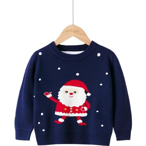 2-7Y Christmas Winter Baby Girls Boys Sweaters Woolly Jumper Coat Kids Knitting Pullovers Long Sleeve Knitwear Children Clothes