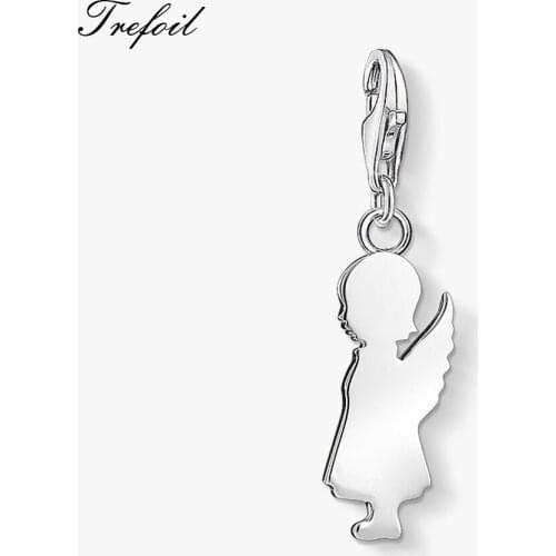 Angel Girl Charms Pendant,Fashion Jewelry 925 Sterling Silver Romantic Gift For Women Girls Fit Bracelet Necklace Bag Chaveiro
