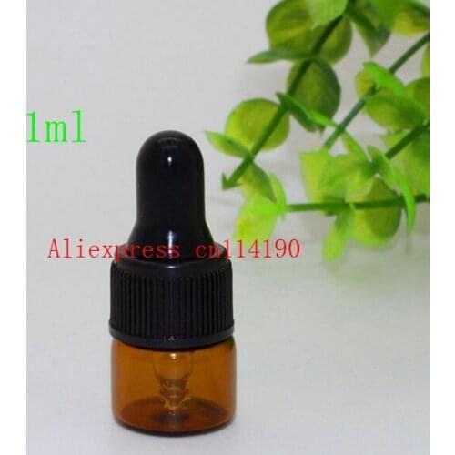 Useful 1ml 2ml 3ml Empty Brown Dropper Mini Glass Vial Essential Oil Display Bottle Small Amber Perfume Sample container