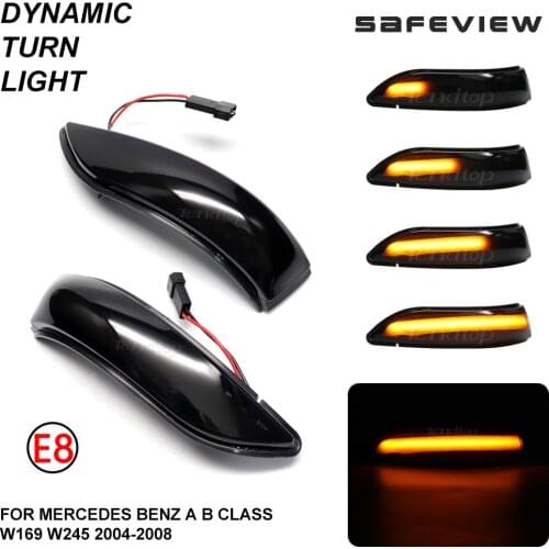 Scroll Dynamic Blinker LED Sequential Flashing Light Rearview Mirror Indicator Lamp For Mercedes Benz A B Class W169 W245 04-08
