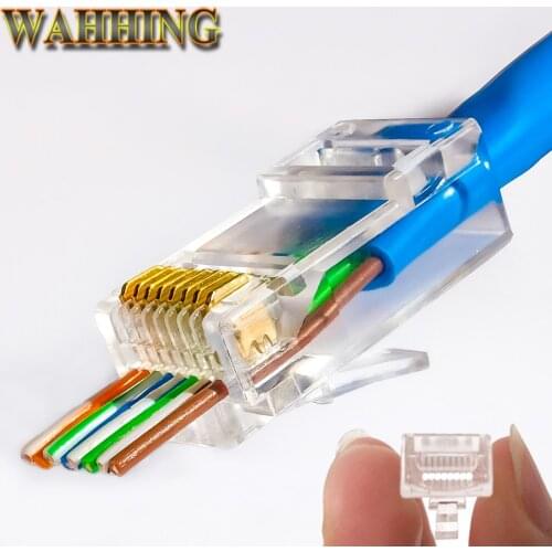 Rj45 Connector Cat5e Cat6 Connector Network Unshielded 8Pin Modular UTP Rj45 Plugs have Hole HY1525
