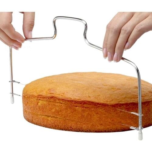 High Quality Stainless Steel Adjustable 2-Wire Layer Cake Cutter Slicer Leveler DIY Cake Baking Tools Kitchen Accessories
