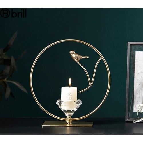 Nordic Iron Candlestick Table Candle Holder Metal Gold Decorations Candlelight Dinner Home Decoration Accessories Bougeoir Gift