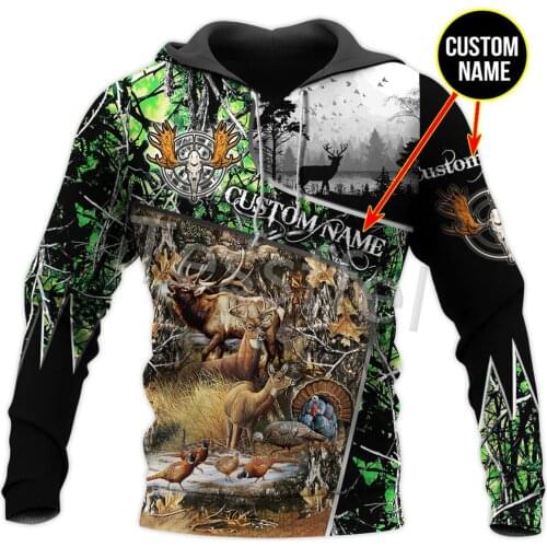 Tessffel 3D Printed Camo Hunter Forest Animal Hunting New Autumn/Winter Harajuku Sweatshirt Zip Hoodie Pullover Style-14