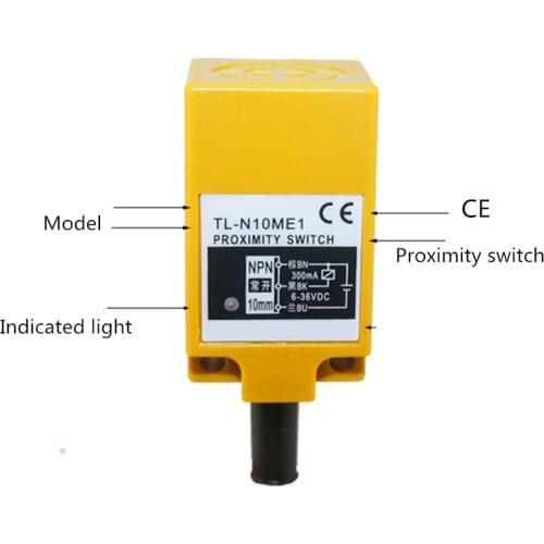 TL-N10ME1 10mm sensing DC NPN NO Cube shell inductive Screen shield metal proximity switch TL-N10M proximity sensor 18*18*36