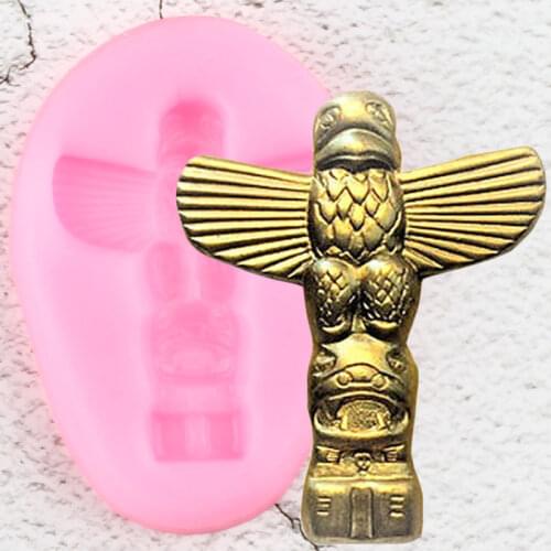 Totem Pole Relief Silicone Molds DIY Cake Border Fondant Cake Decorating Tools Jewelry Resin Clay Candy Chocolate Gumpaste Mould