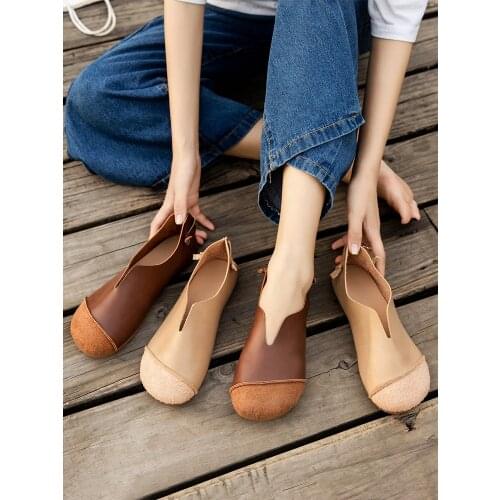 Retro womens shoes 2021 new soft bottom tendon single shoes female big head doll shoes flat shoes