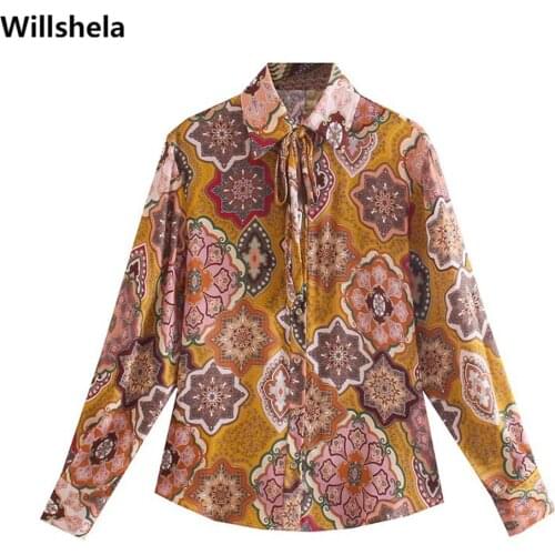 Блузки с галстуком Willshela China At AliExpress
