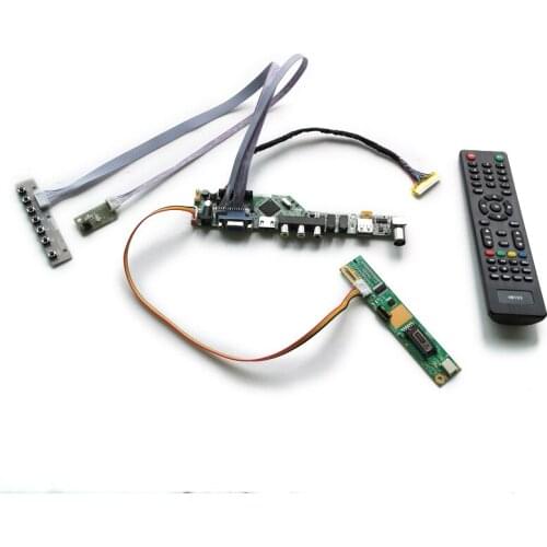 LCD monitor control board Fit LTN141AT02/LTN141AT03/LTN141AT07/LTN141AT13 matrix 30 Pin LVDS kit 1280*800 VGA AV USB 1CCFL