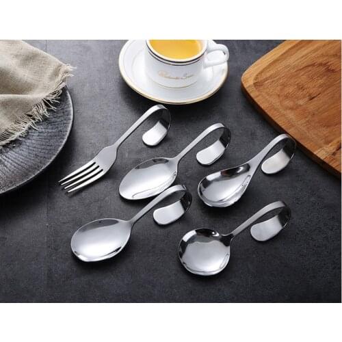 1PC Creative Restaurant Stainless Steel Tableware Bent Spoons Buffet Creative Stainless Steel Spoons PO 004