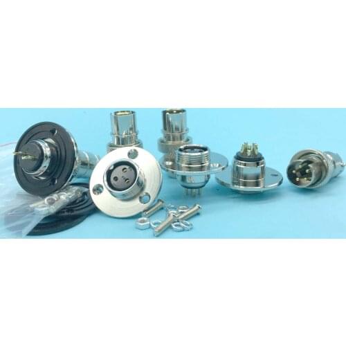 2 sets Flange Air plugs 5-pin 4-pin 3 pin 2-pin GX16 aviation plug reverse mounted gold plated M16 connector GX16 reverse