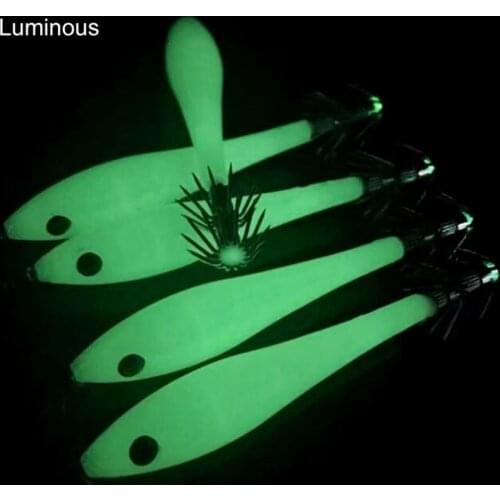 5PCS Luminous Squid Jigs Fishing Baits Octopus Lures Hard Baits Explosion Hook Fishing Tackles Fishing Accessories