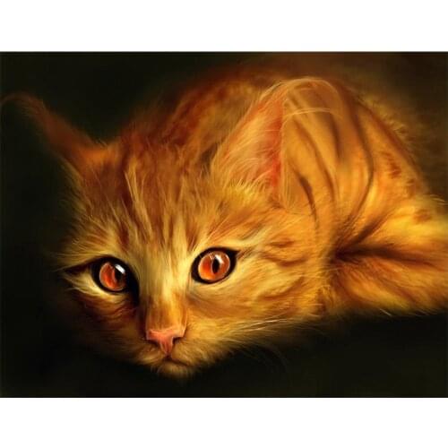 Diamond Embroidery Orange cat Handmade Diamond Painting Needlework Mosaic Cross Stitch Home Decor