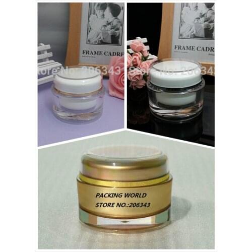 50G white acrylic roundcream bottle plastic jar for night cream/eye cream/gel/hair wax/moisturizer cream pot cosmetic packing