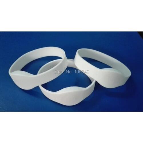 White color RFID silicone wristband / bracelet with TK4100 chip (EM4100) Read only for sauna fitness locks key