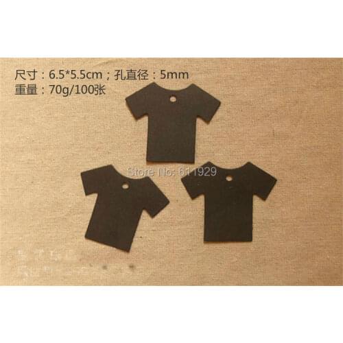 Free shipping blank t-shirt shape black matte paper tag 6.5x5.5cm/DIY price tag/gift packing label/clothing tag 500 pcs a lot