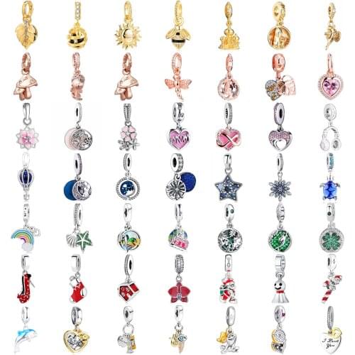 Bracelet charms jewelry Silver 925 Star Heart Charm Pendent beads Fit Original 925 sterling silver Bracelets diy Women jewelry