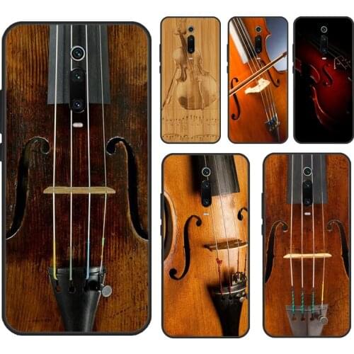 Wood Cello Violin For POCO M3 Pro X3 F1 F2 F3 Phone Cover For Xiaomi Mi 11 10T Pro Mi Note 10 Lite 11 Ultra