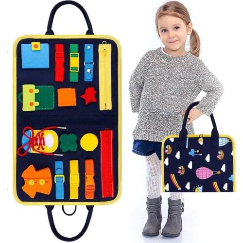 Kids Busy Board Buckle 1-5 Years Old Zip Button Lace Up Tool Toy Montessori Early Education Dress Aids Preschool Toys For Kids